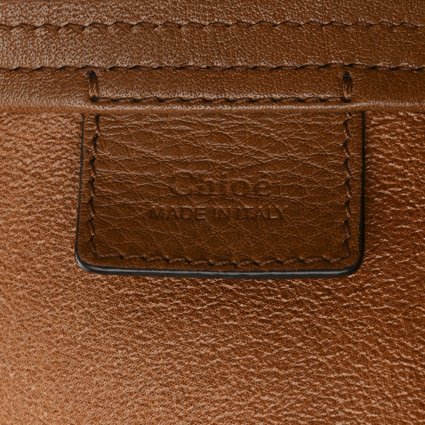 Grained Calfskin Medium Spin Tote Clay Brown