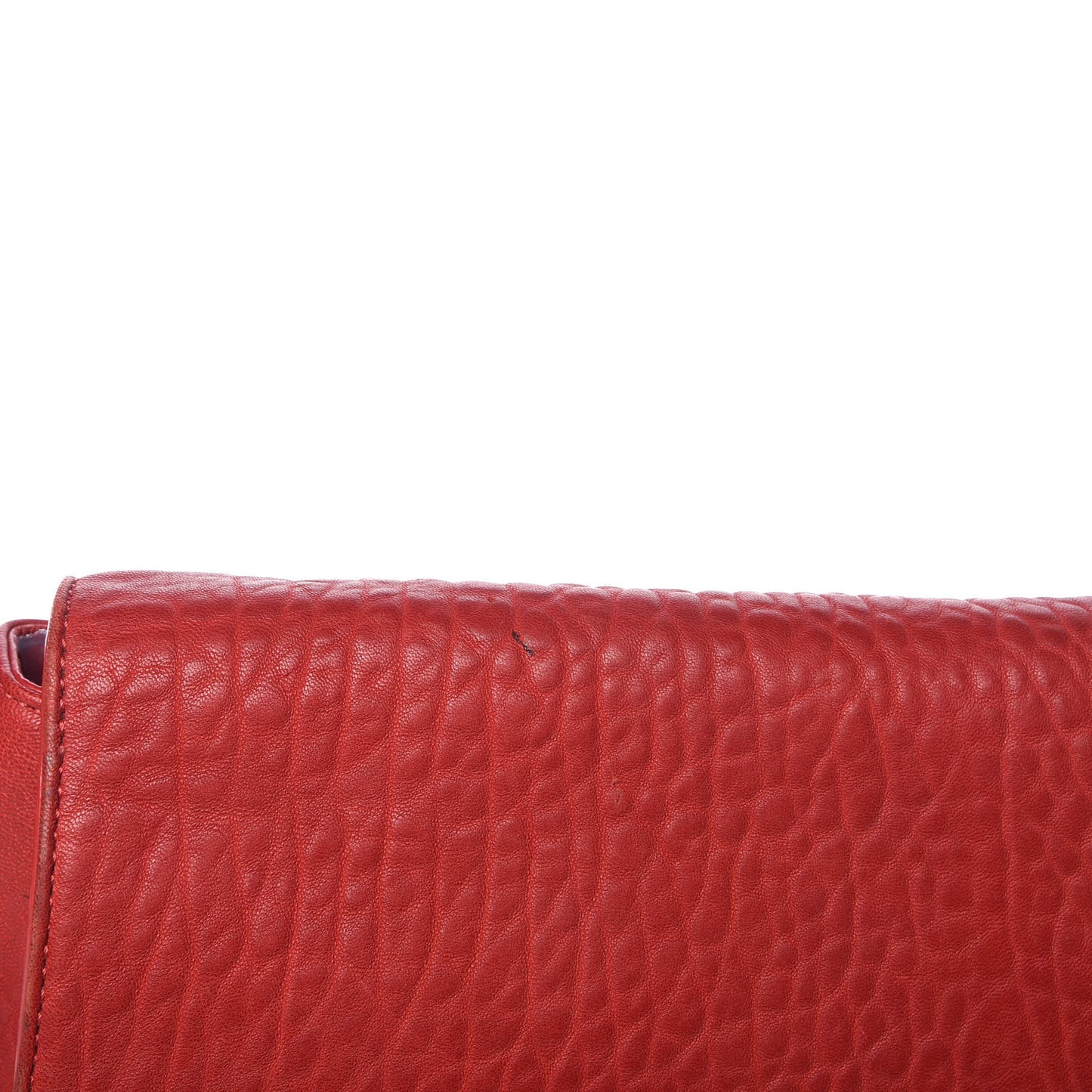 Pebbled Lambskin Lia Sling Red Nickel Hardware
