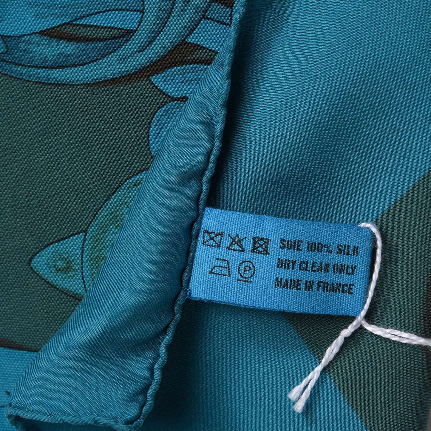 Silk Dip Dyed Le Mors A La Conétable Scarf 90 Turquoise