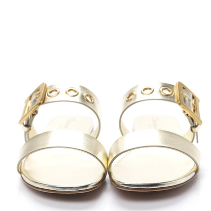 Christian Dior Laminated Calfskin D-Dior Sandal 38.5 Pale Gold 2 of 9