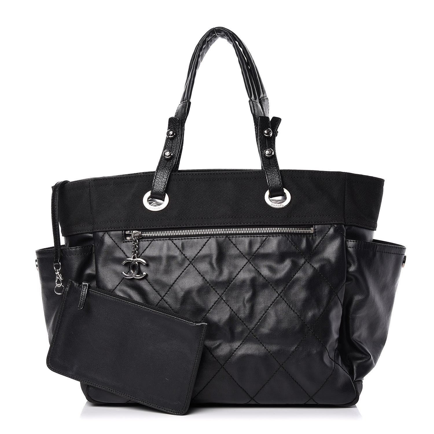 Chanel Coated Canvas Large Paris Biarritz Tote Black 1 of 17