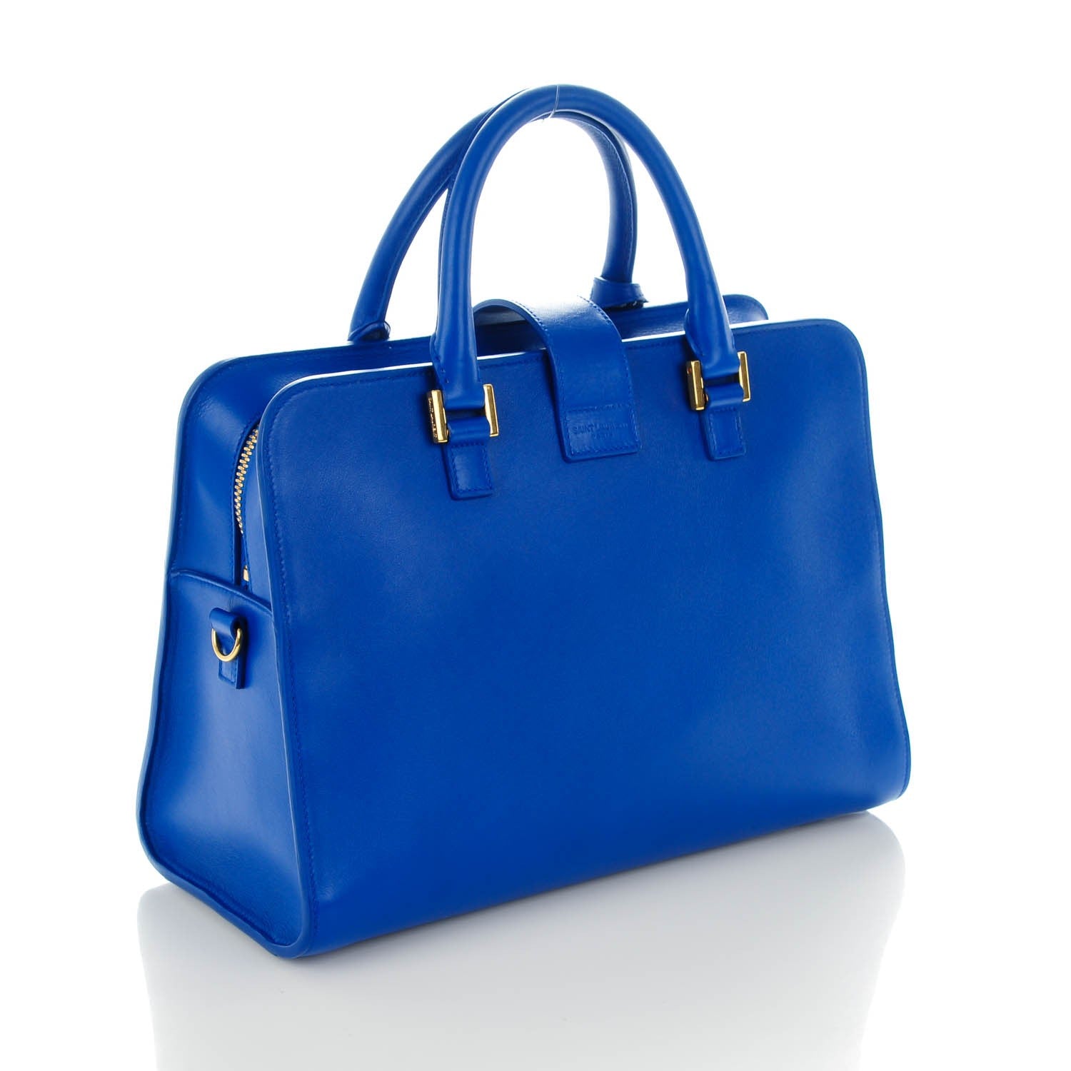 Saint Laurent Calfskin Small Monogram Cabas Blue 3 of 7