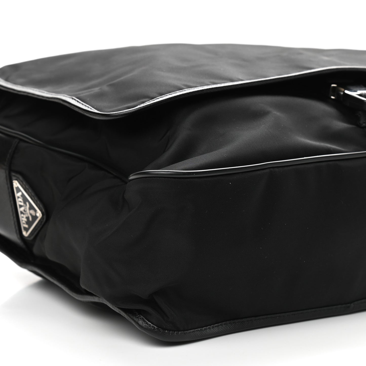 Tessuto Nylon Saffiano Messenger Satchel Black