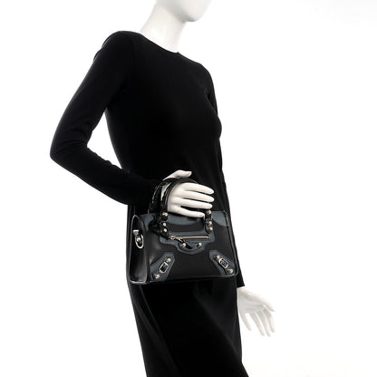Balenciaga Smooth Calfskin Metallic Patent Giant 12 Silver Hardware Mini City Black Gris 3 of 8