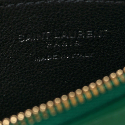 Saint Laurent Calfskin 5 Fragments Zip Pouch Card Holder New Vert Praire 7 of 8