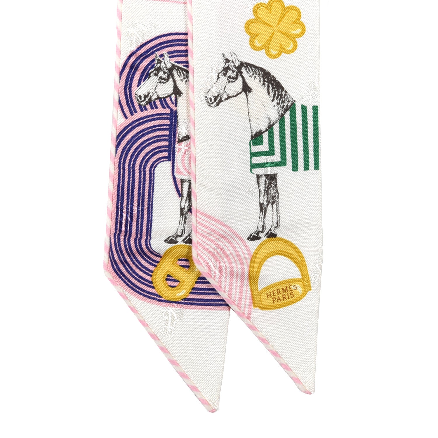Hermes Silk Garde Robe Pop Charms Twilly White Multicolor 2 of 4