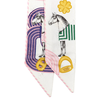 Hermes Silk Garde Robe Pop Charms Twilly White Multicolor 2 of 4