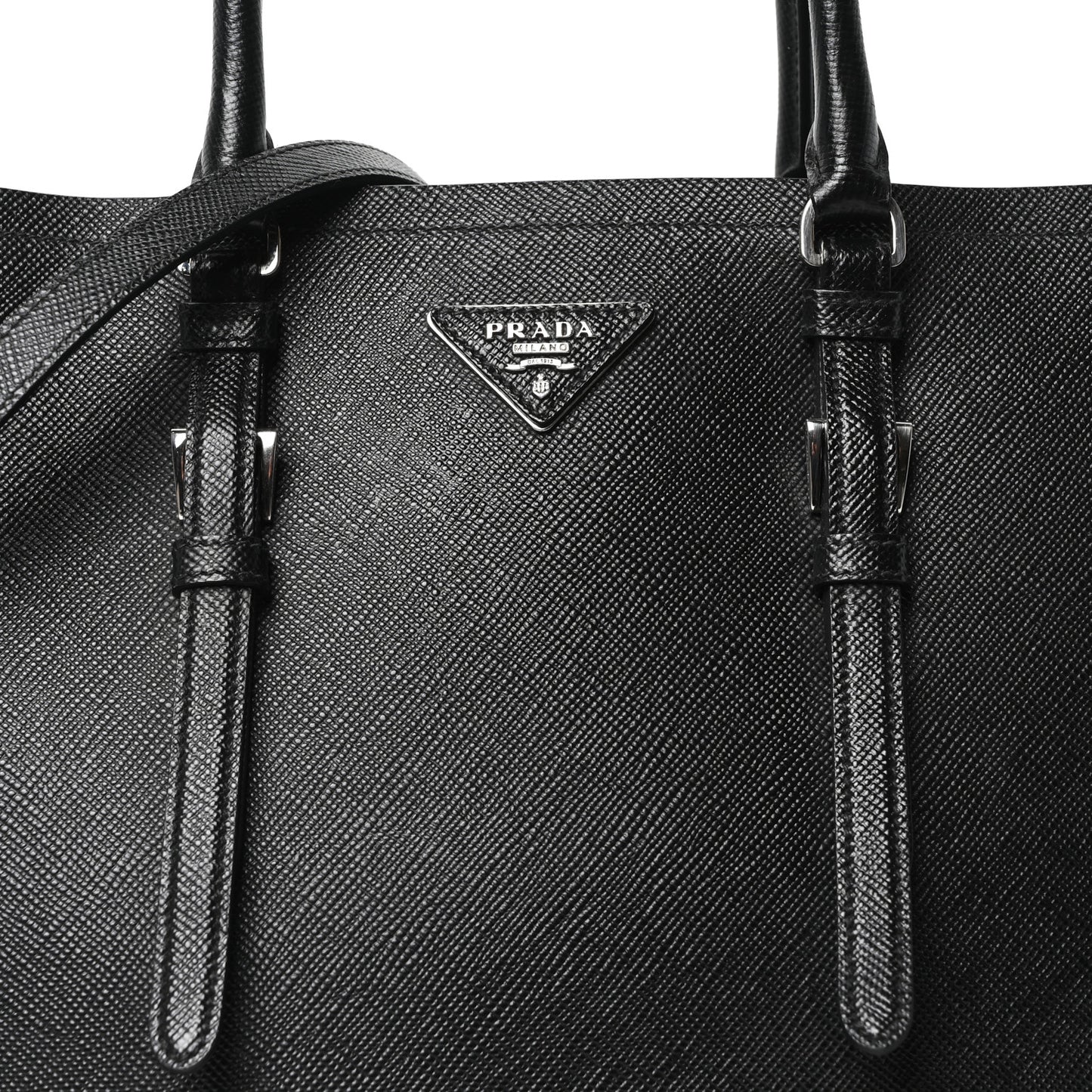Saffiano Cuir Medium Double Handle Tote Black