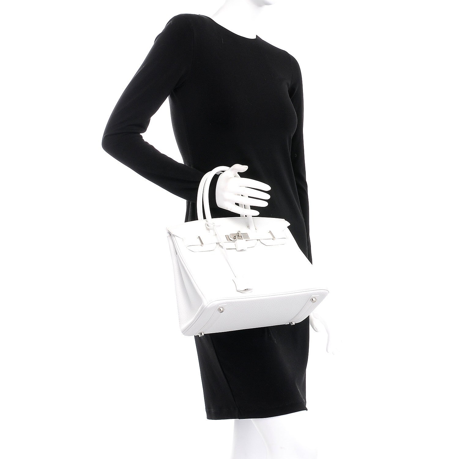 Hermes Taurillon Clemence Birkin 30 White 2 of 36