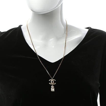 Chanel Crystal Pearl CC Necklace Pearly White Gold 2 of 5