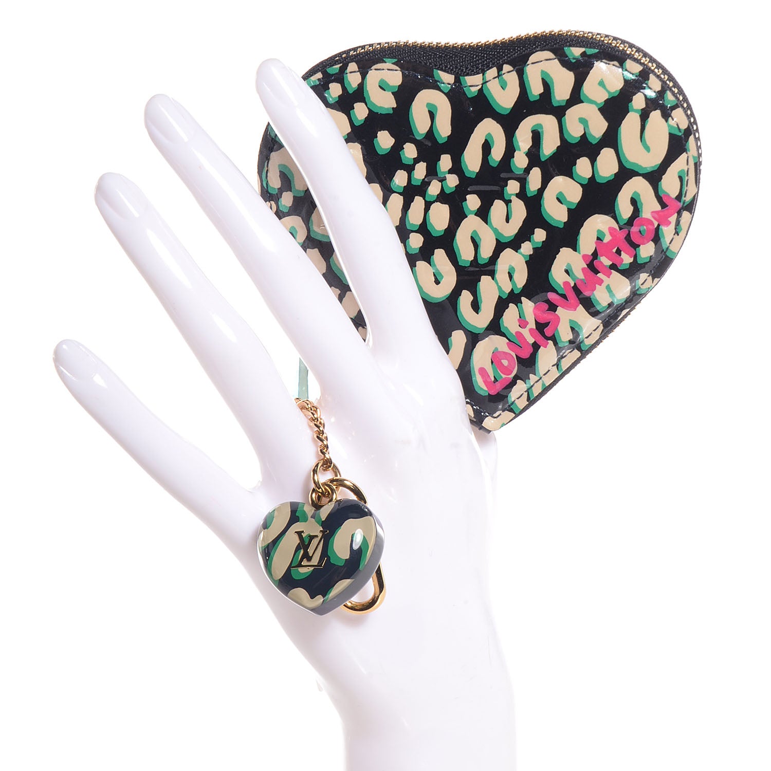 Louis Vuitton Vernis Leopard Coeur Heart Coin Purse Blue Infini 2 of 7