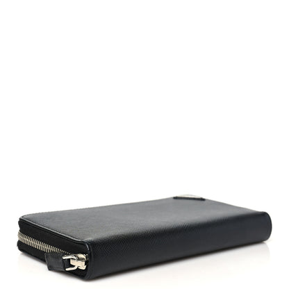 Prada Saffiano Triangle Zip Wallet Black 6 of 14
