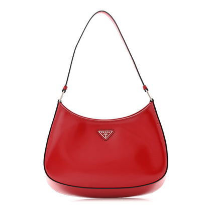 Prada Spazzolato Cleo Shoulder Bag Scarlatto Black 1 of 9