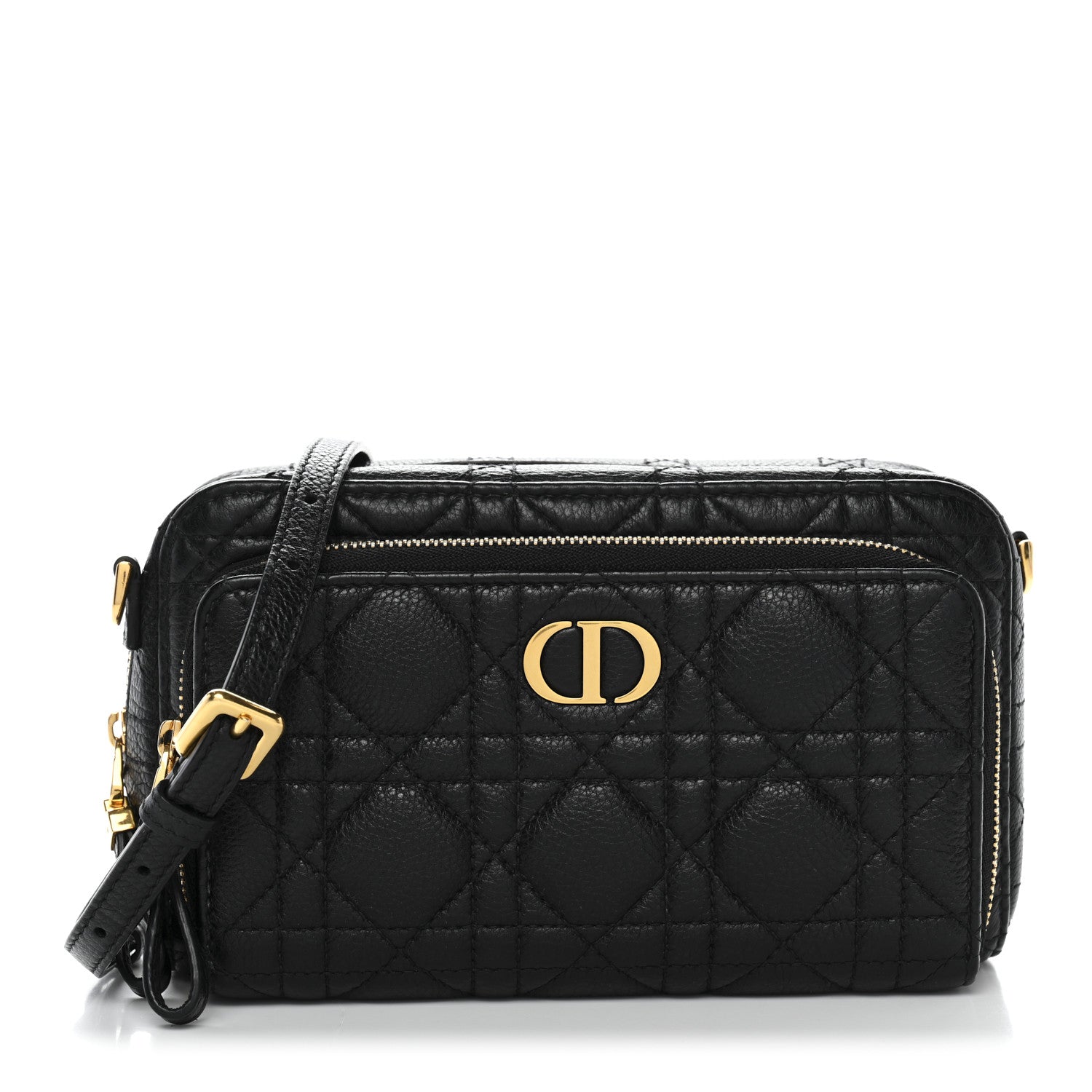 Christian Dior Supple Calfskin Caro Double Pouch Black 1 of 14