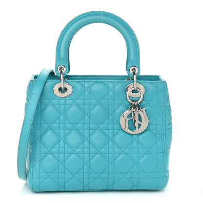 Christian Dior Lambskin Cannage Medium Lady Dior Turquoise 1 of 20