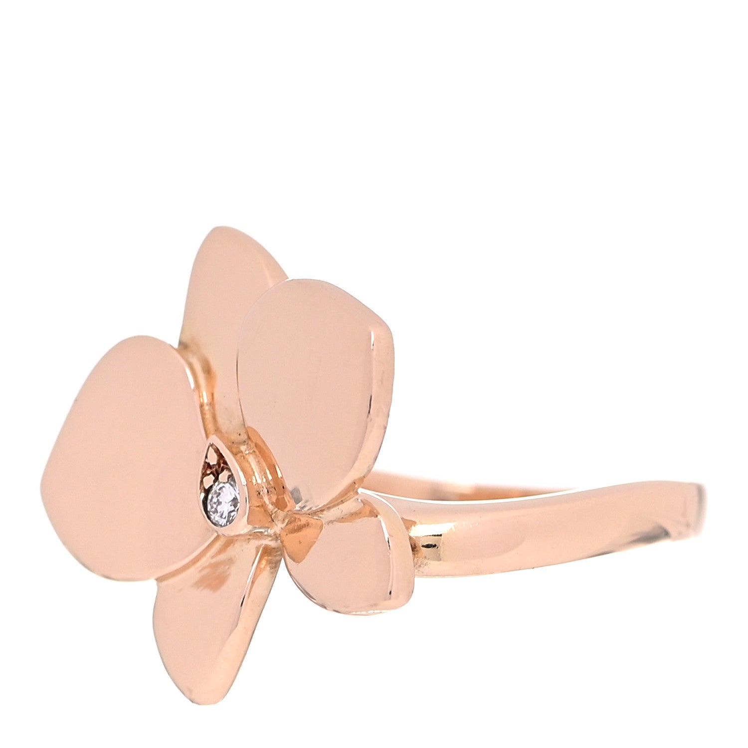 Cartier 18K Pink Gold Diamond Caresse D'Orchidees Par Cartier Ring 48 4.5 3 of 8