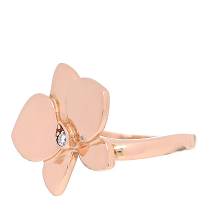 Cartier 18K Pink Gold Diamond Caresse D'Orchidees Par Cartier Ring 48 4.5 3 of 8