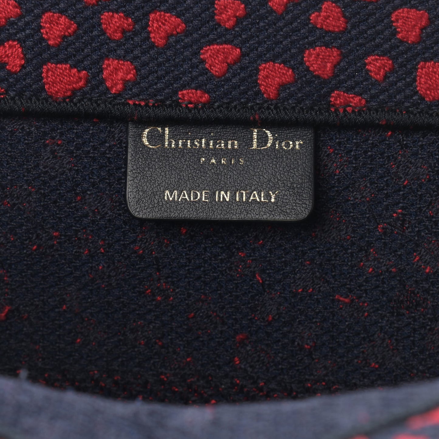 Canvas Embroidered Pop Heart I Love Paris Medium Book Tote Red Multicolor