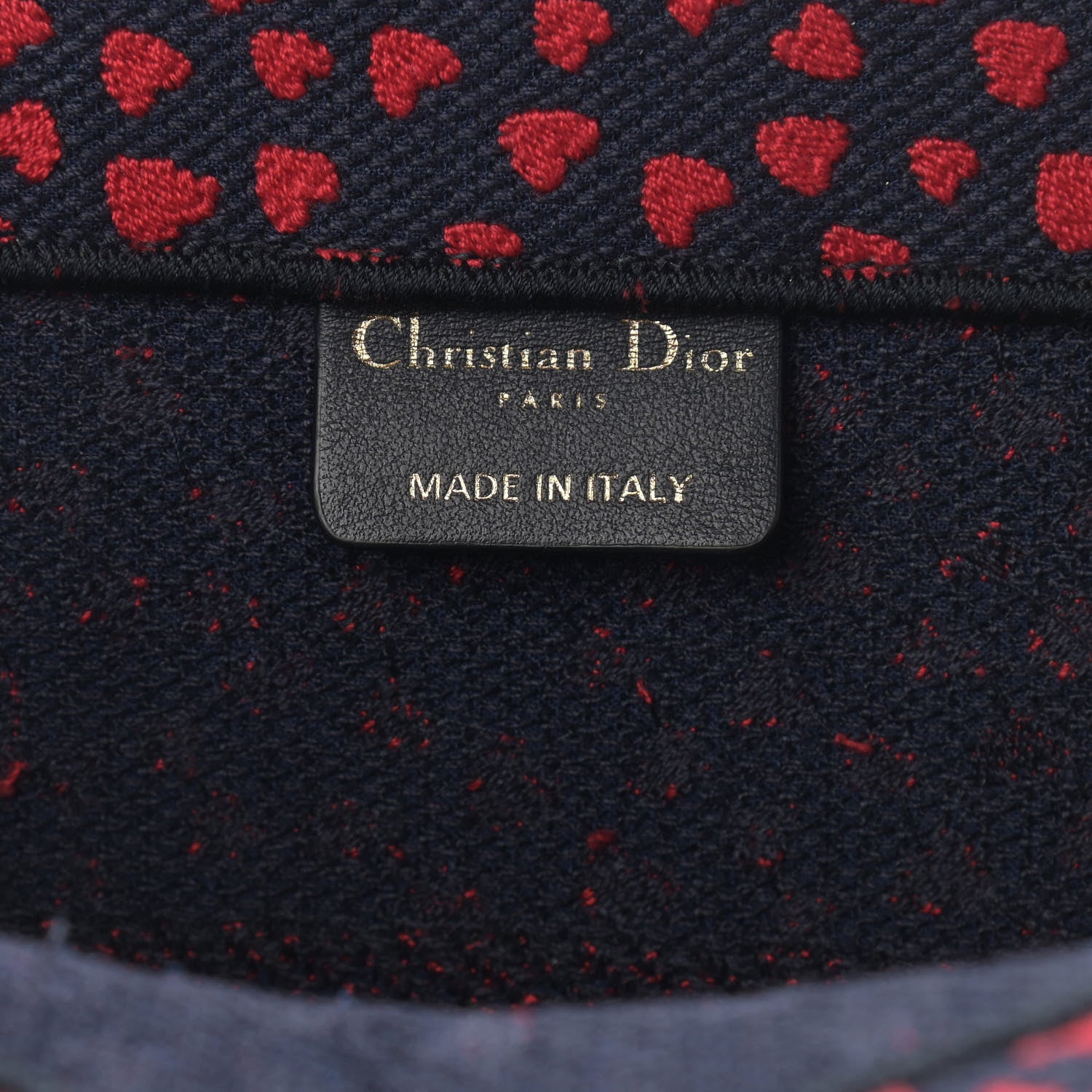 Christian Dior Canvas Embroidered Pop Heart I Love Paris Medium Book Tote Red Multicolor 6 of 14
