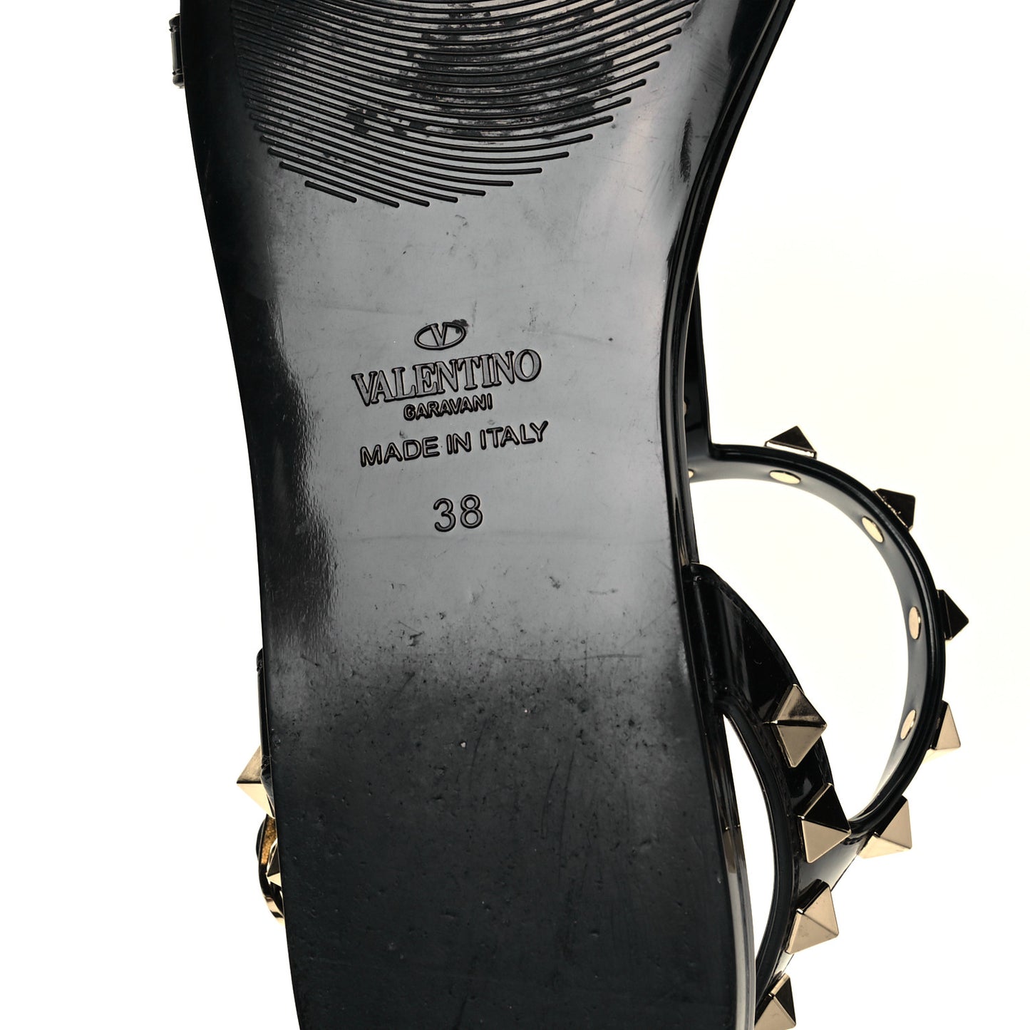 PVC Jelly Rockstud Caged Sandals 38 Black
