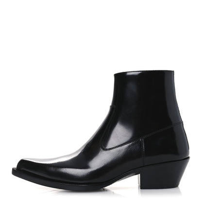 Saint Laurent Vitello Beat 40 Ankle Boots 37 Black 1 of 12