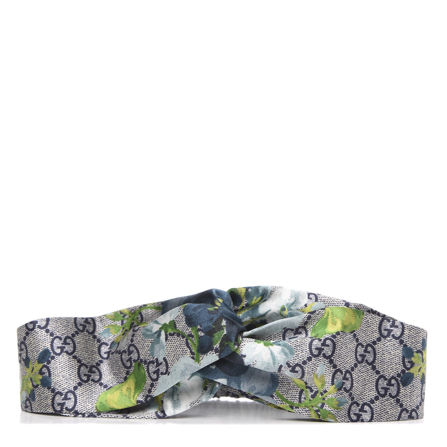 Gucci Silk Monogram Blooms Print Headband Blue 1 of 4