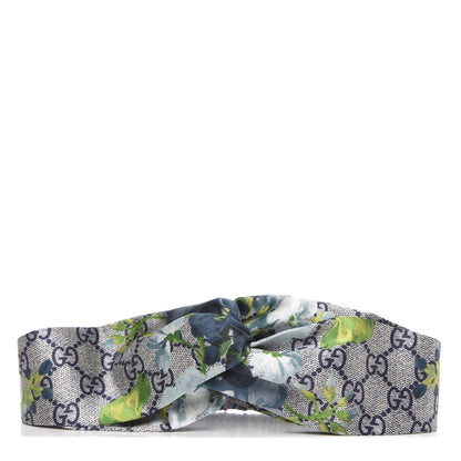 Gucci Silk Monogram Blooms Print Headband Blue 1 of 4