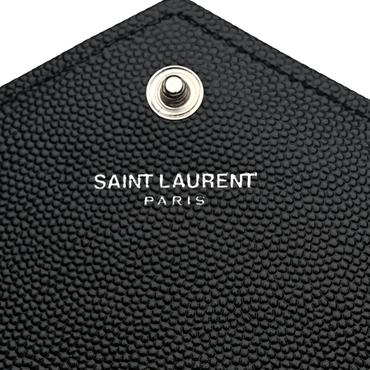 Grain De Poudre Matelasse Chevron Monogram Envelope Chain Wallet Black