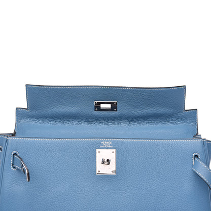 Hermes Togo Kelly Retourne 32 Blue Jean 18 of 38