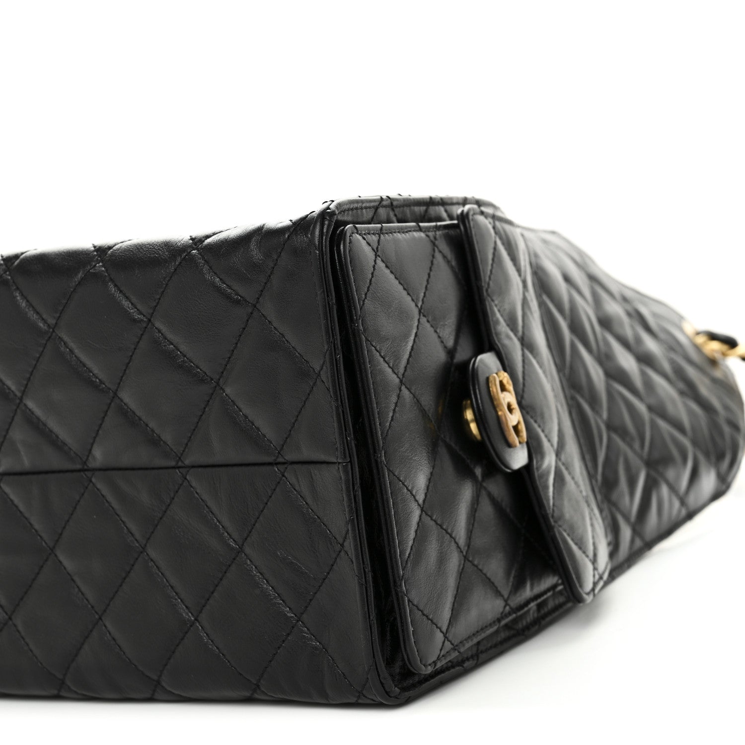 Chanel Shiny Crumpled Calfskin Quilted Medium Chanel 25 Handbag Black 10 of 10