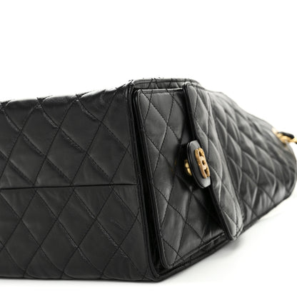 Chanel Shiny Crumpled Calfskin Quilted Medium Chanel 25 Handbag Black 10 of 10
