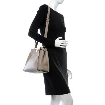 Fendi Vitello Seta Plexiglass Tortoise Medium Peekaboo Iconic Satchel Tortora 2 of 8