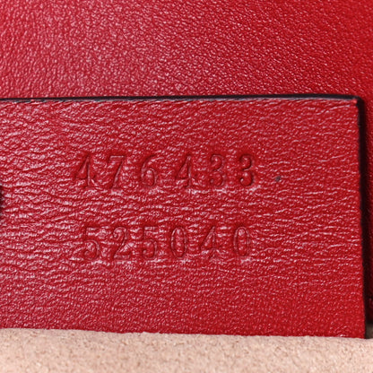 Gucci Calfskin Matelasse Super Mini GG Marmont Shoulder Bag Hibiscus Red 7 of 9