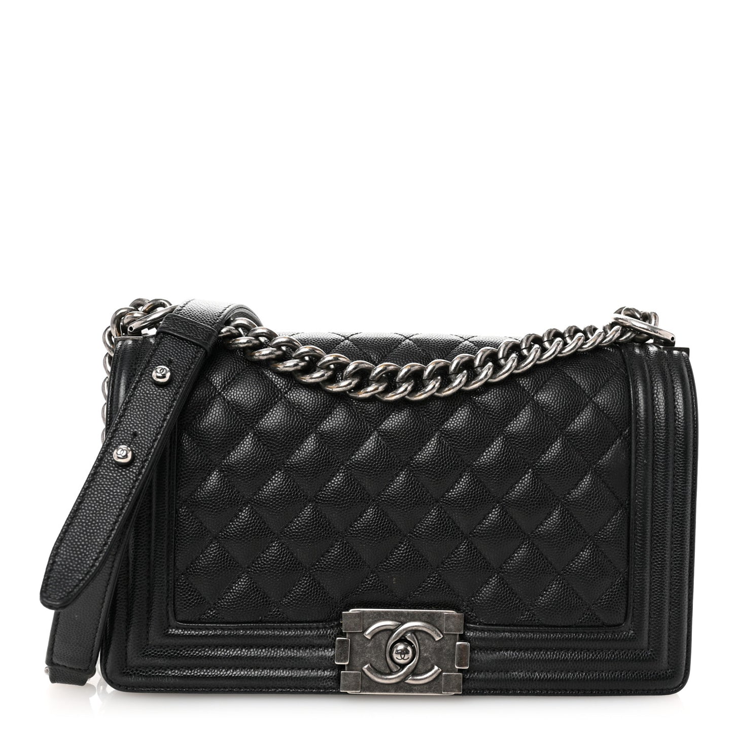 Caviar Quilted Medium Boy Flap Black