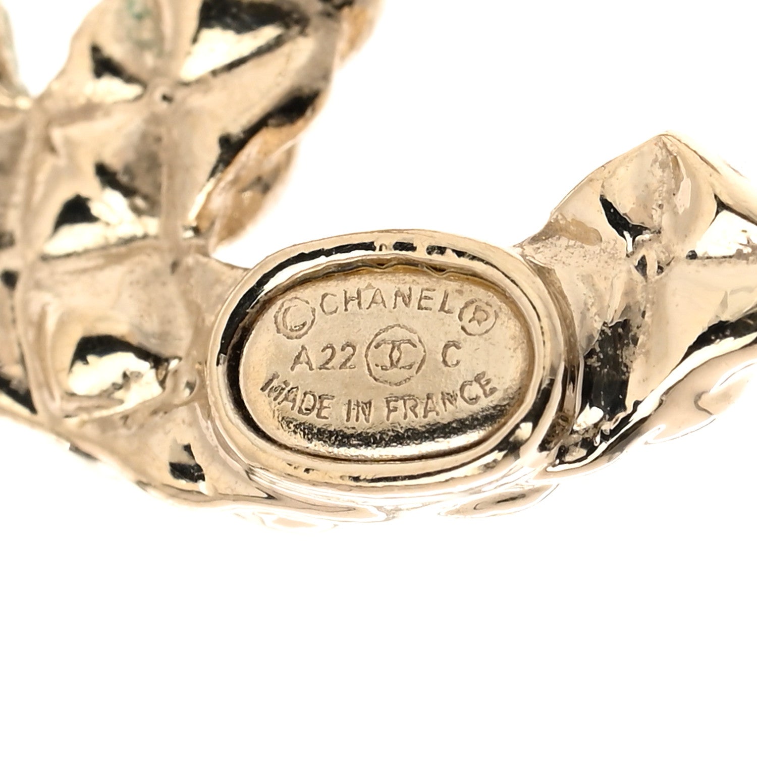 Chanel Crystal CC Earrings Gold 4 of 5