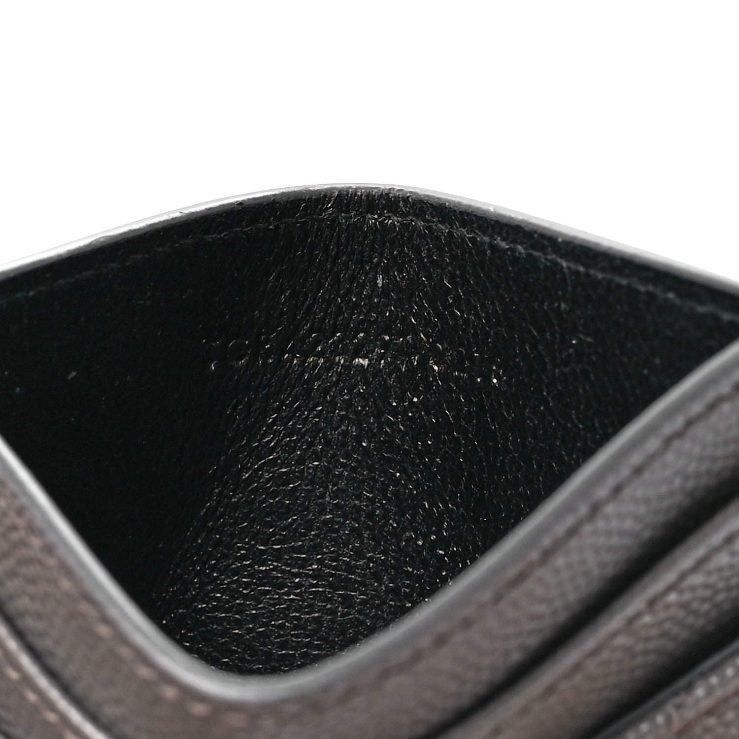 Saint Laurent Grain De Poudre Matelasse Chevron Monogram Credit Card Case Coal 7 of 11