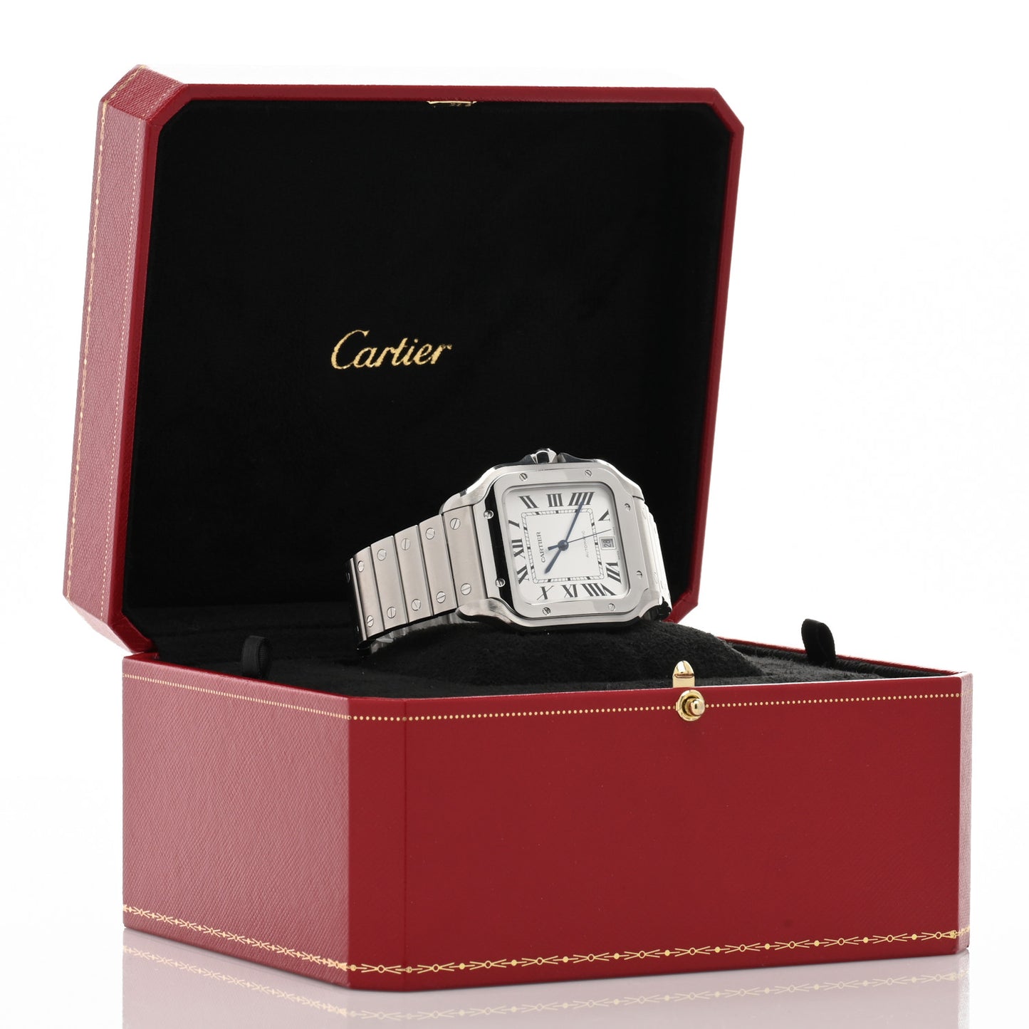 Stainless Steel 39.8mm Santos De Cartier Automatic Watch