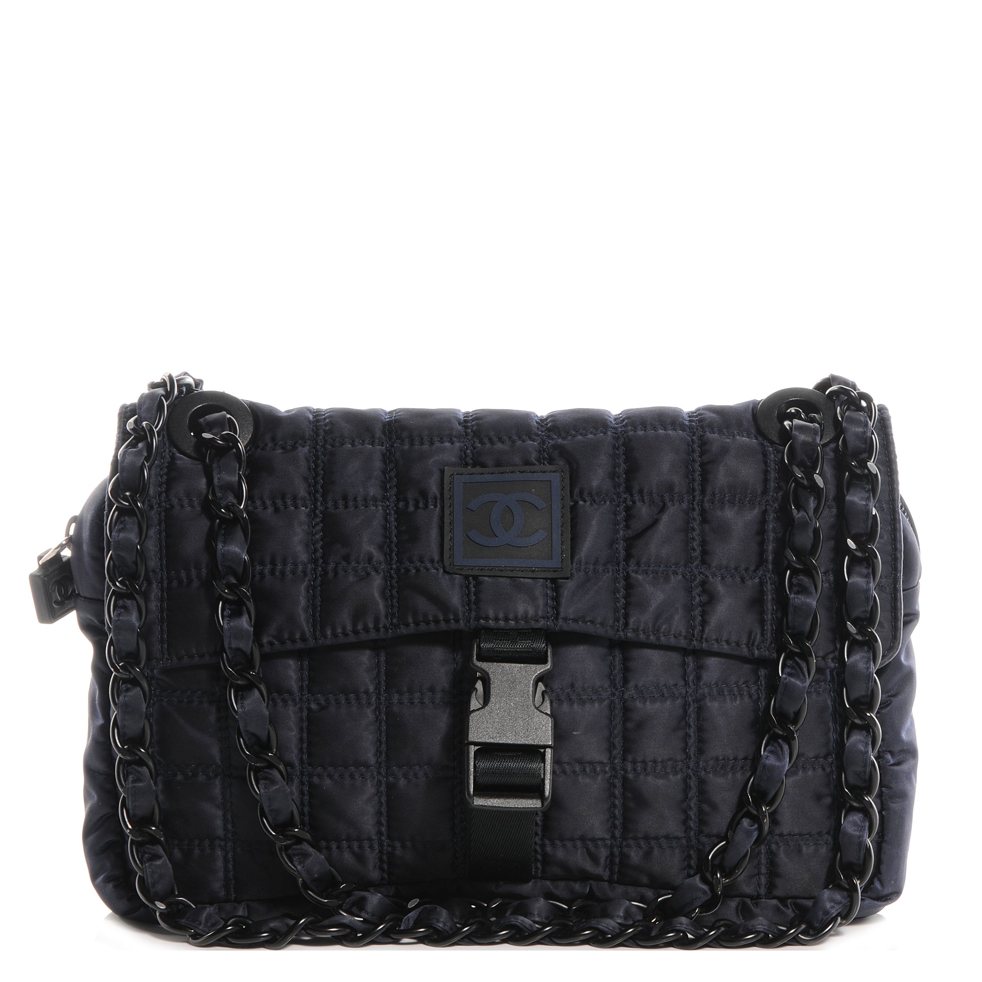 Chanel Nylon Quilted Sport Flap Bag Navy 1 of 9