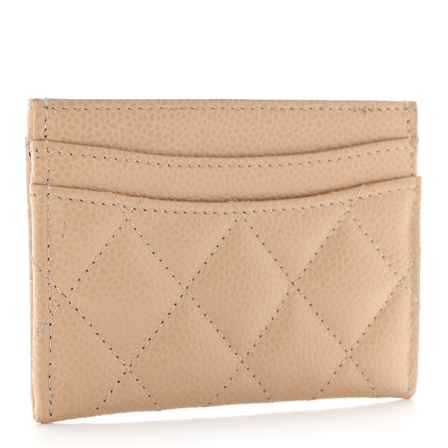 Chanel Caviar Quilted Card Holder Light Beige 3 of 8