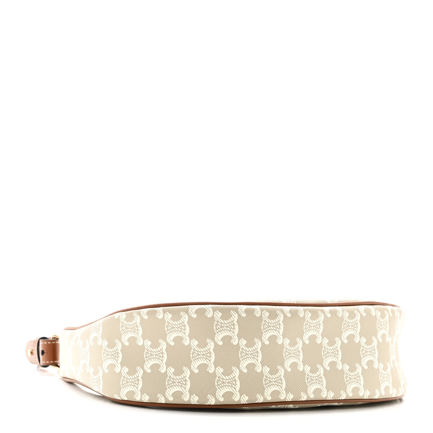 Celine Canvas Calfskin Ava Triomphe Shoulder Bag Grege 4 of 9