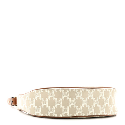 Celine Canvas Calfskin Ava Triomphe Shoulder Bag Grege 4 of 9