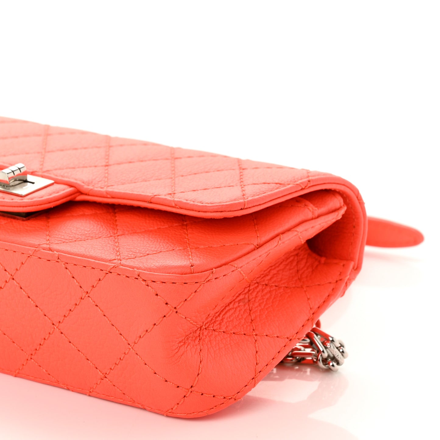 Goatskin Quilted 2.55 Reissue Flap Belt Bag Orange