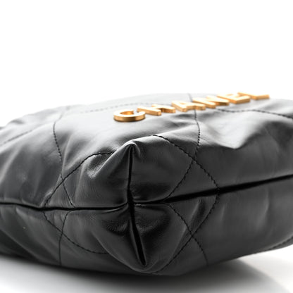 Chanel Shiny Calfskin Quilted Mini Chanel 22 Black 9 of 10