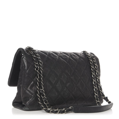 Chanel Crumpled Lambskin Quilted Medium Single Flap Black 4 of 13