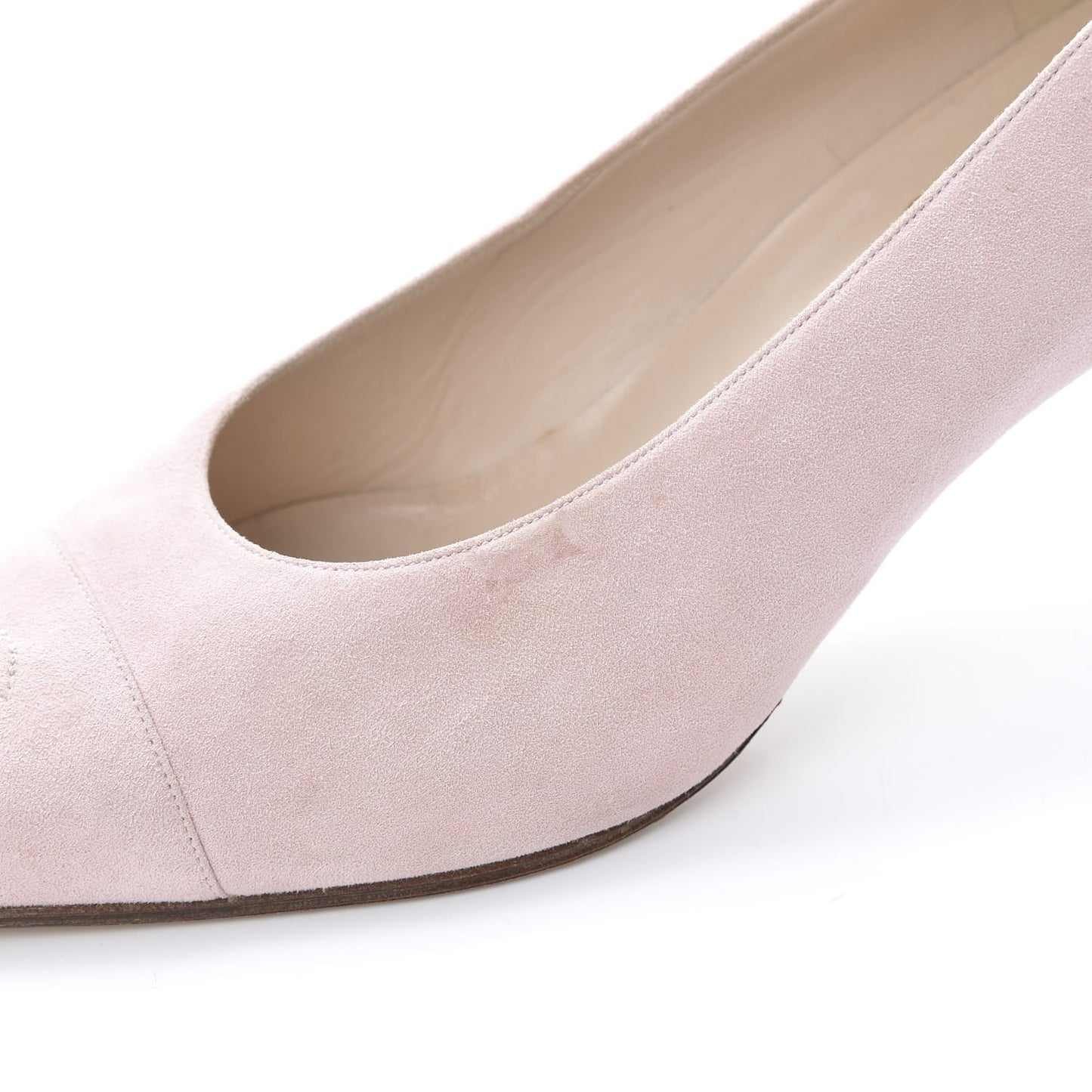 Suede Goatskin CC Cap Toe Pumps 39.5 Pink