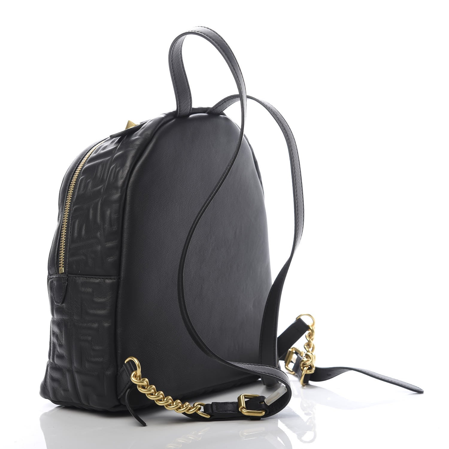 Fendi Nappa FF 1974 Embossed Mini Backpack Black 2 of 9