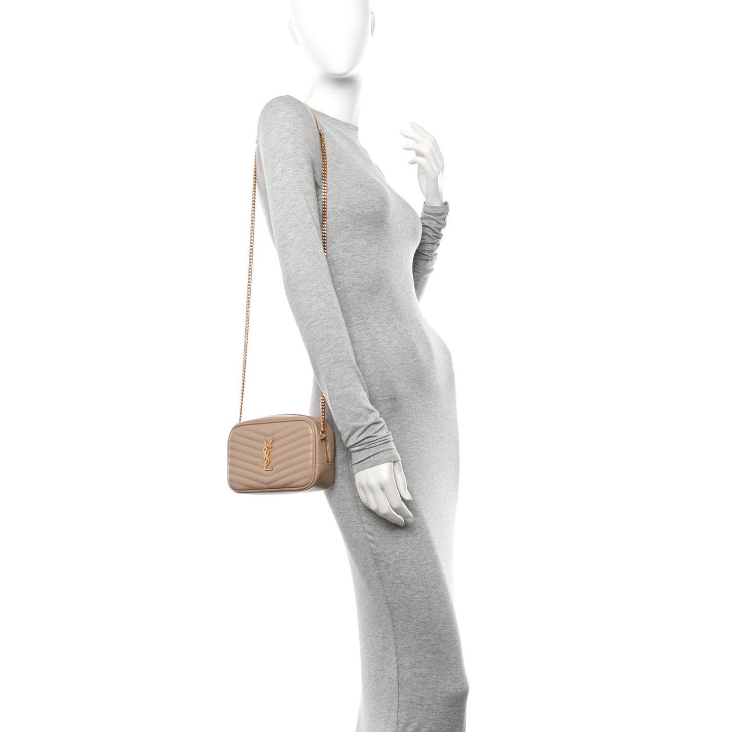 Calfskin Matelasse Monogram Mini Lou Camera Bag Dark Beige