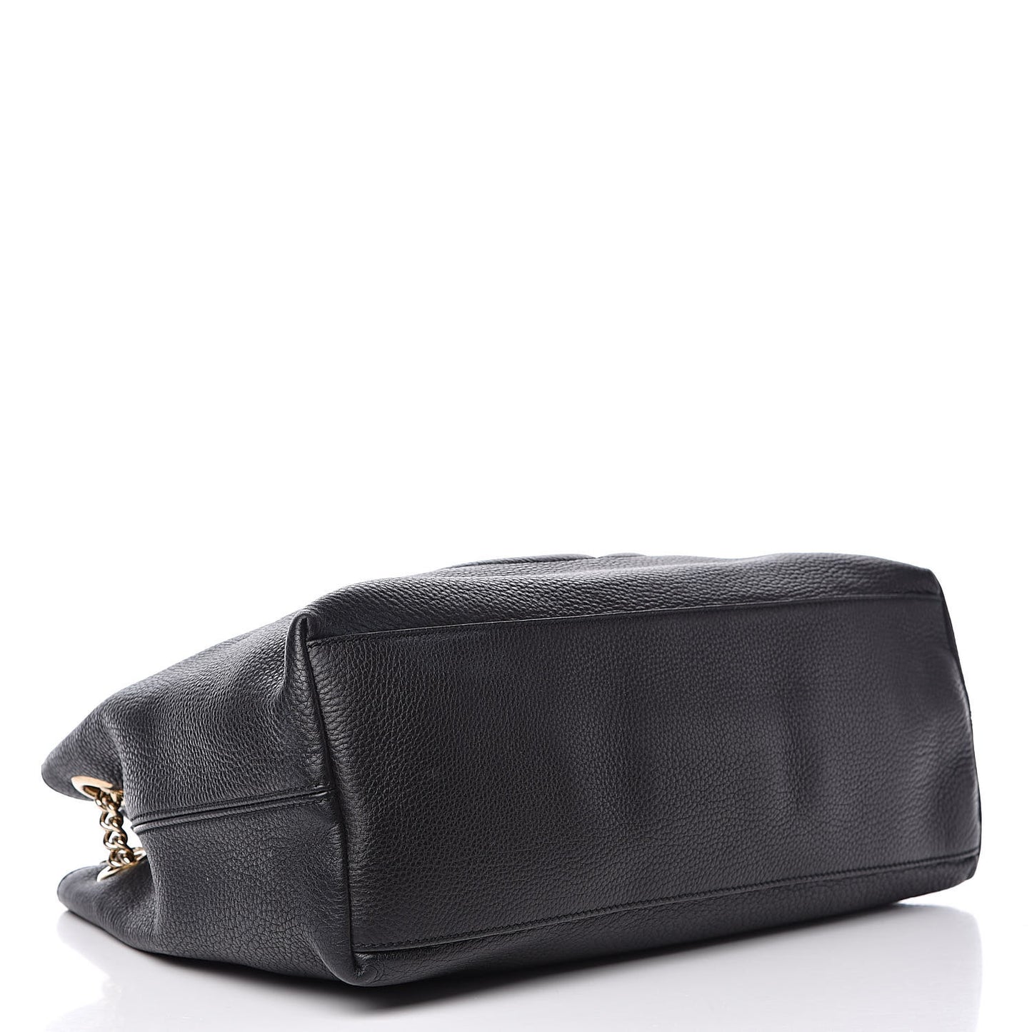 Pebbled Calfskin Medium Soho Chain Shoulder Bag Black