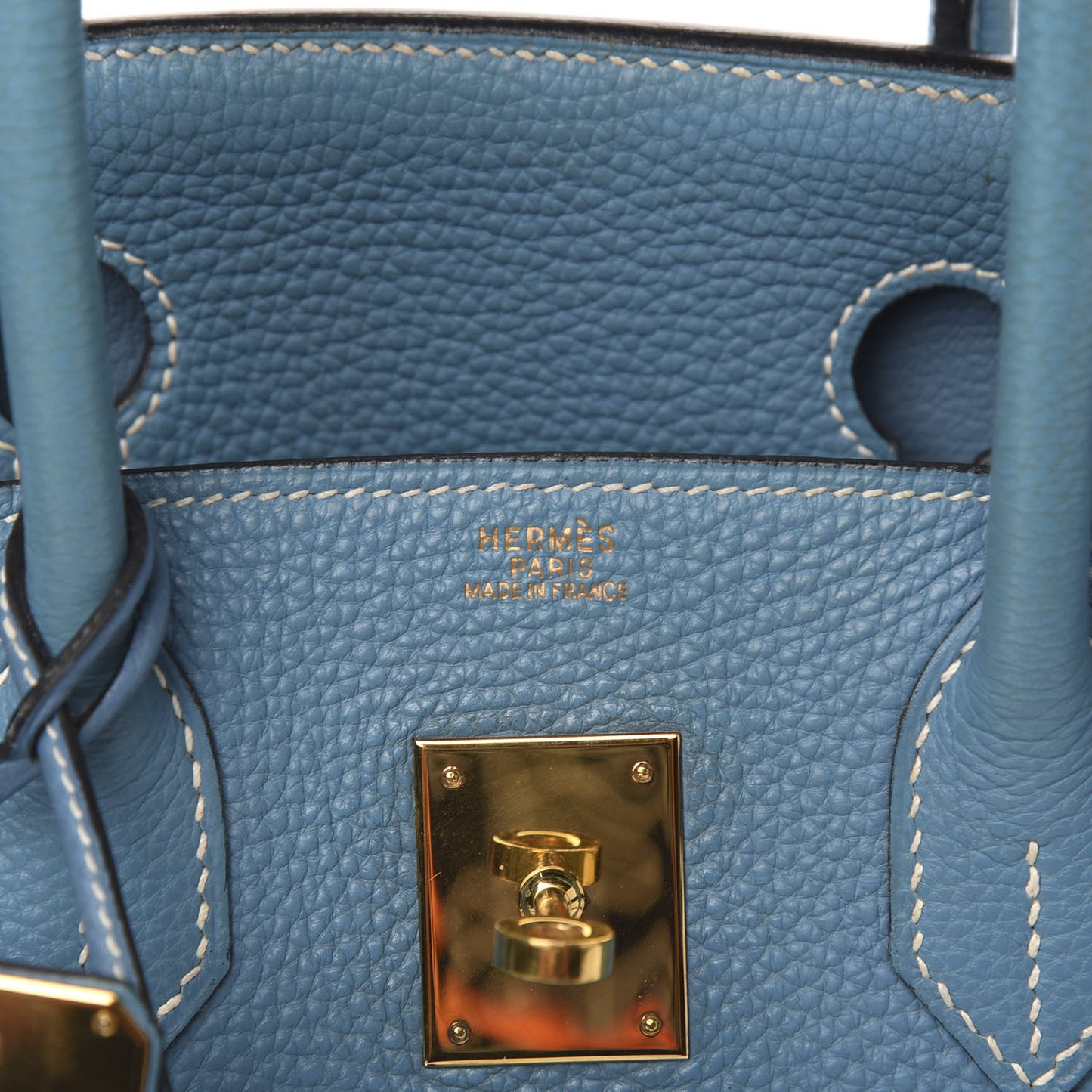 Taurillon Clemence Birkin 30 Blue Jean