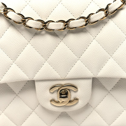 Chanel Caviar Quilted Medium Double Flap White 9 of 12